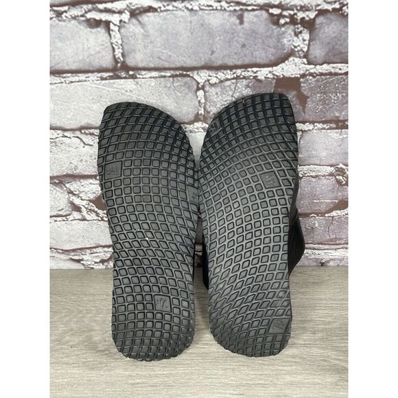 Think! Black Leather Cork Sun Moon Silver Wedge Sandals Women Sz 37EU/6.5M US - Picture 13 of 16